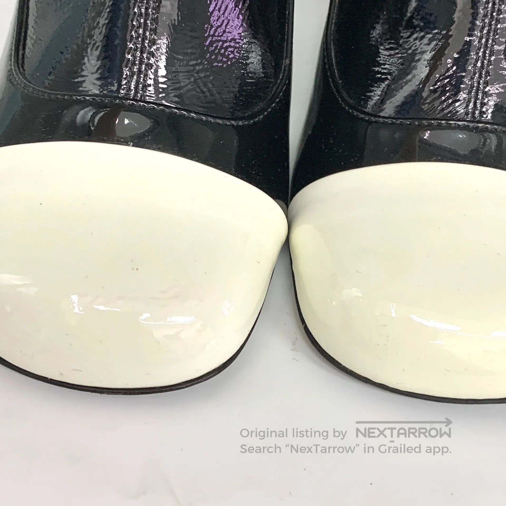 Miu Miu Miu Miu Black round toe patent leather thick heel high boo Size US 5.5 / IT 35.5 - 8 Thumbnail