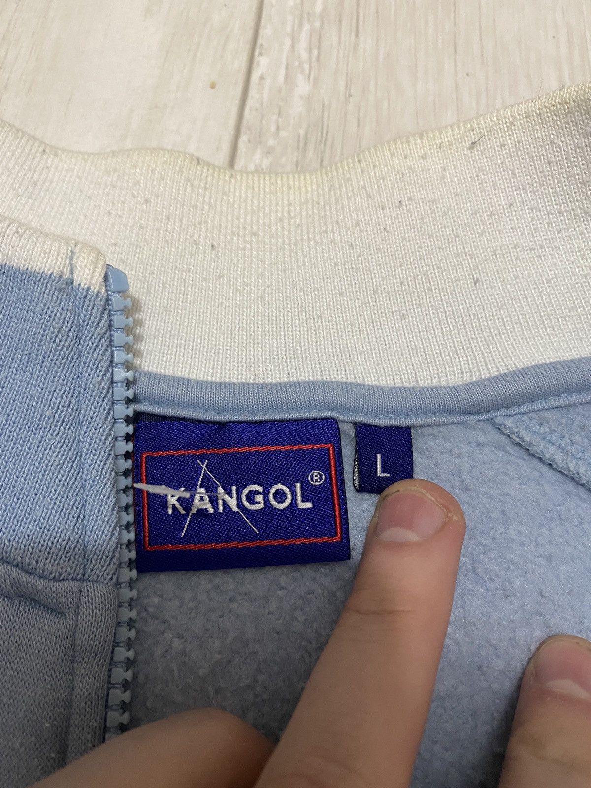 Kangol × Vintage Rare baby blue zip sweatshirt Vintage kangol big logo Size US XL / EU 56 / 4 - 3 Thumbnail