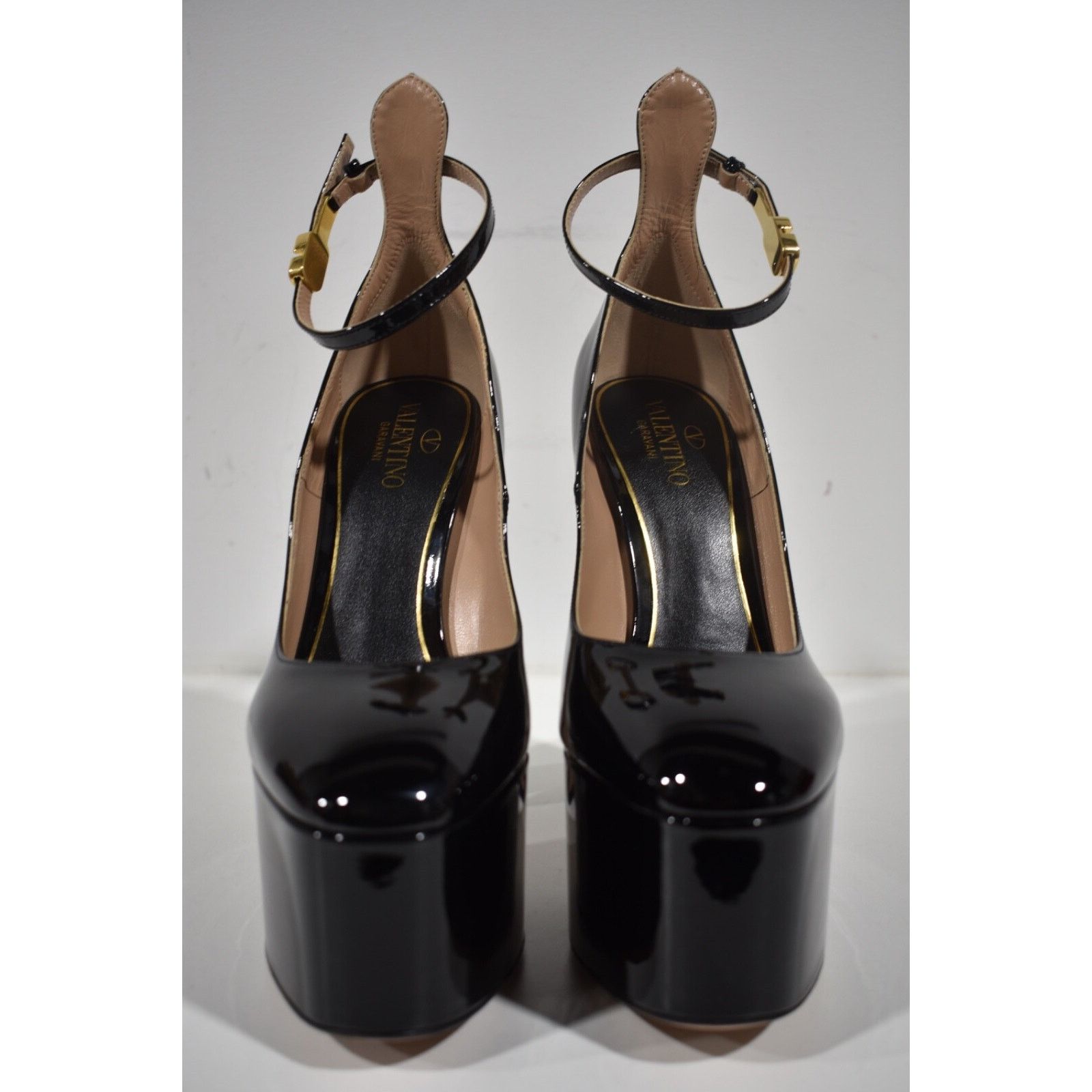 Valentino Rockstud Tan-go Leather V Strap Platform Heel Pump 40 Size US 10 / IT 40 - 6 Thumbnail