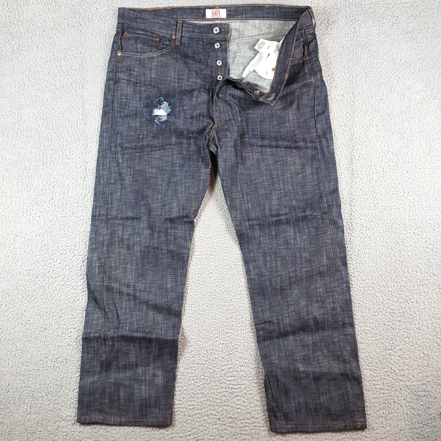 Levi's VINTAGE Levi's 501 Regular Fit Cowboy Dark Wash Button Fly 40x30 Denim Blue Jeans Jeans Men Blue Cotton 5-Pocket 90s Western Workwear Size US 40 / EU 56 - 5 Thumbnail