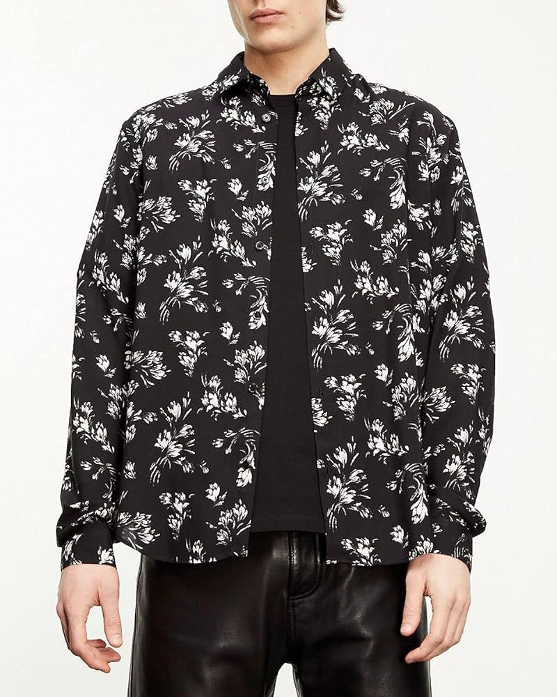 The Kooples The Kooples Black And White Floral Printed Button Down Shirt Size US L / EU 52-54 / 3 - 2 Thumbnail