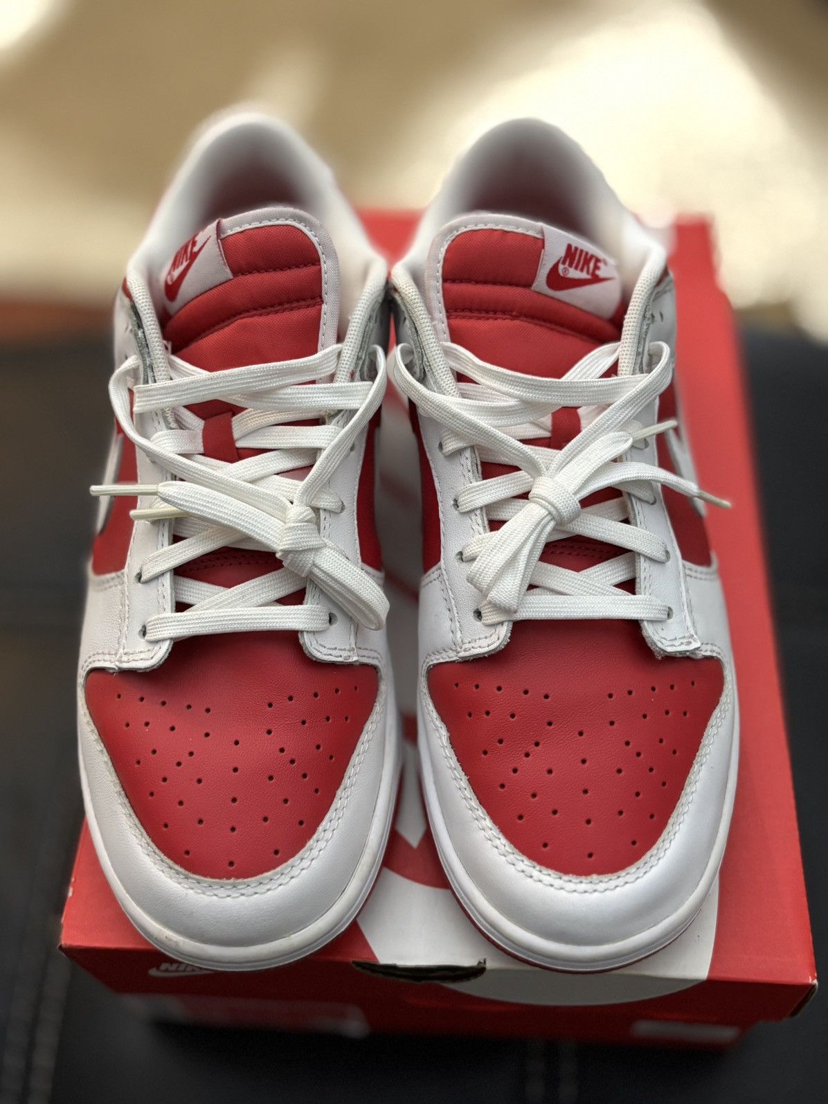 Nike Nike Dunk Low Championship Red + White Black Panda Size US 10.5 / EU 43-44 - 7 Thumbnail