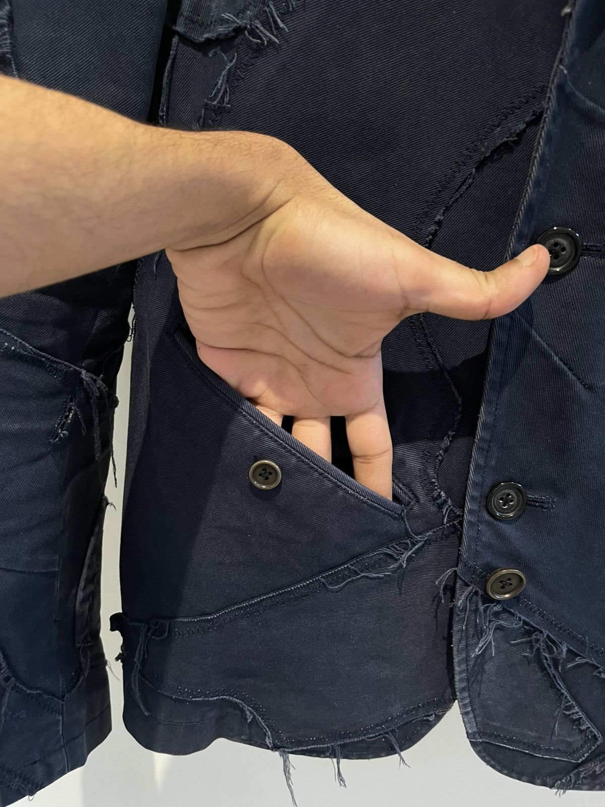 Kolor Kolor SS11 Navy Raw Edges Reconstructed Blazer Size US S / EU 44-46 / 1 - 14 Thumbnail