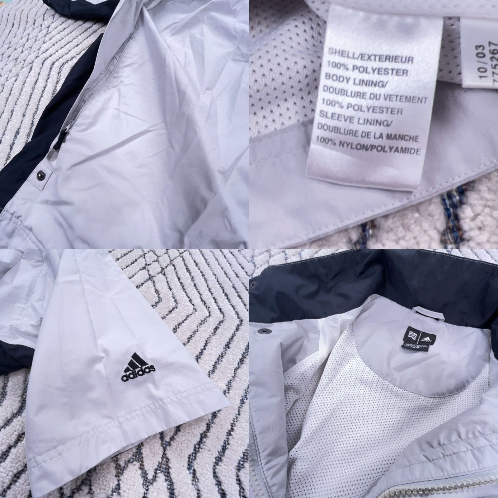 Adidas Adidas Windbreaker Jacket Men Medium Gray Black Short Sleeve Zip Pocket Logo Windbreaker Windshirt Size US M / EU 48-50 / 2 - 8 Thumbnail