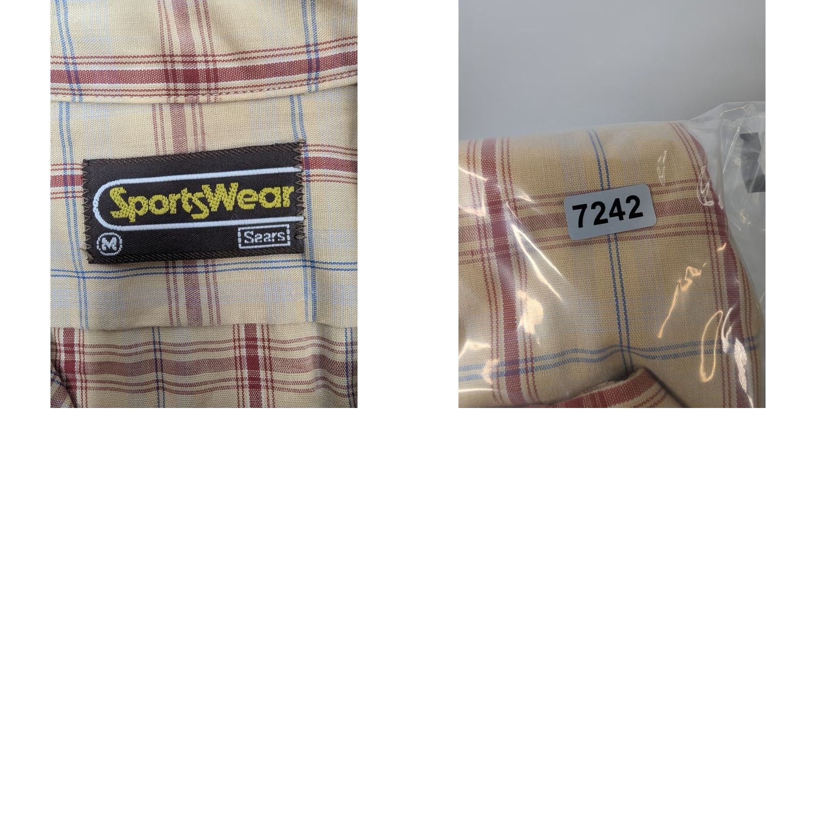 Sears VINTAGE Sears Sportswear Beige Plaid Button Shirt Long Sleeve Men’s Medium Size US M / EU 48-50 / 2 - 8 Thumbnail