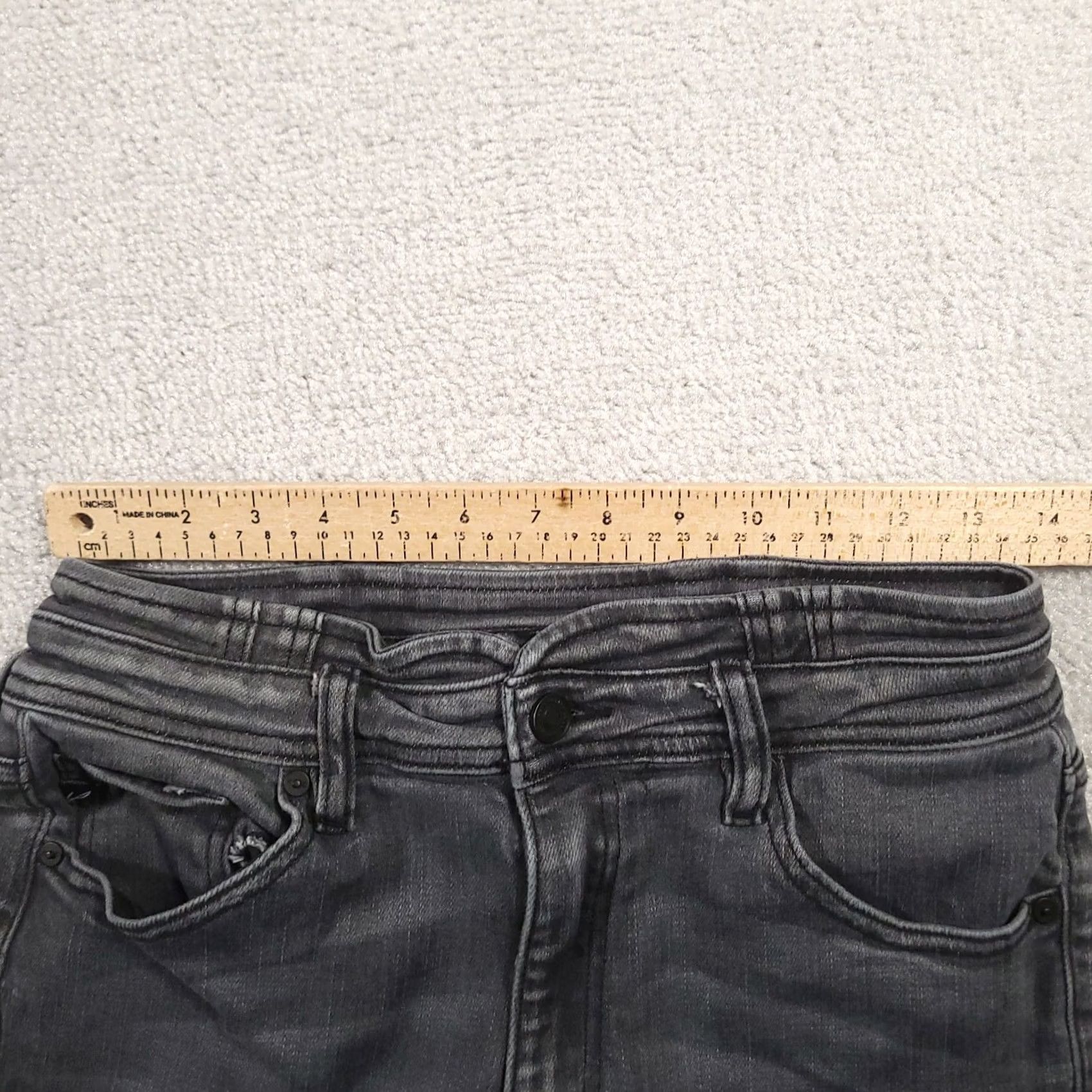Vintage KanCan for Maurices High Rise Gray Raw Hem Skinny Jeans Womens Size 28 Size 28" / US 6 / IT 42 - 3 Thumbnail
