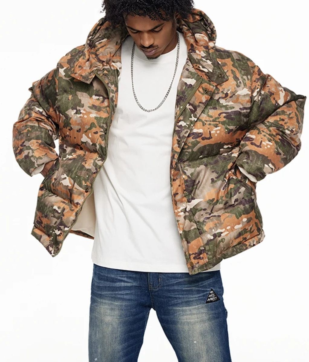 Vintage Camouflage Hooded Padded Jackets Street Winter Size US XXL / EU 58 / 5 - 2 Thumbnail