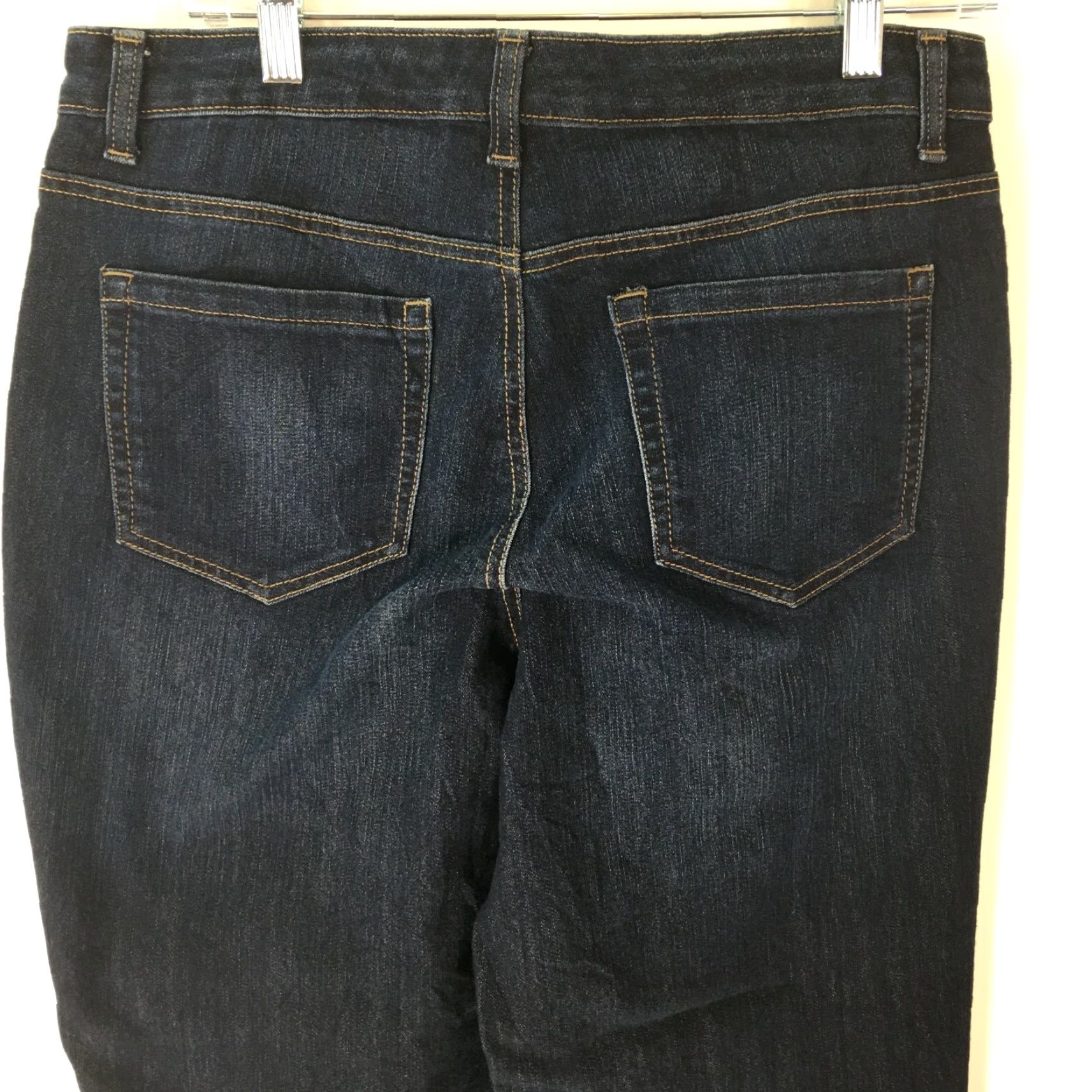 Vintage Style&co. Women Capri Jeans Denim Blue 10 Straight Leg 31in Inseam 5-Pocket Zipper Button High Rise 42in Waist Medium Wash Stretch Size 32" / US 10 / IT 46 - 3 Thumbnail