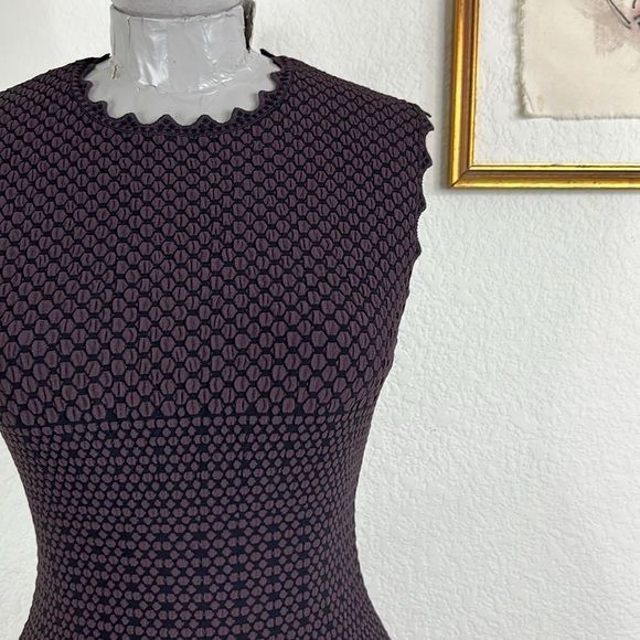 Alaia ALAIA Knit Scalloped Diamond Print Drop Waist Knee Fit Flare Size S / US 4 / IT 40 - 3 Thumbnail