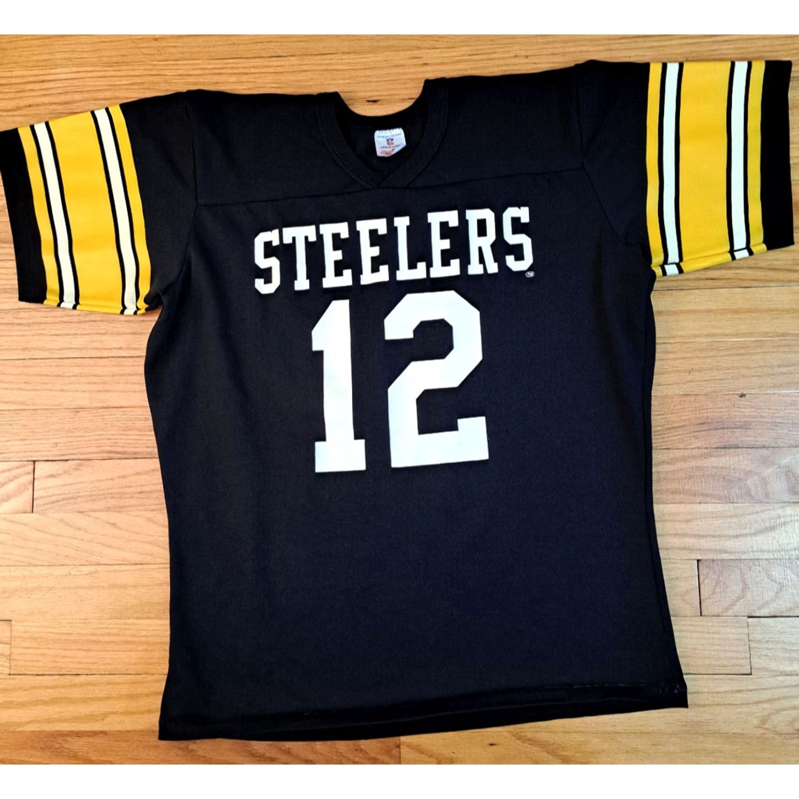 Vintage Vintage Pittsburgh Steelers Football Jersey #12 Terry Bradshaw Single Stitch USA Size US L / EU 52-54 / 3 - 2 Thumbnail