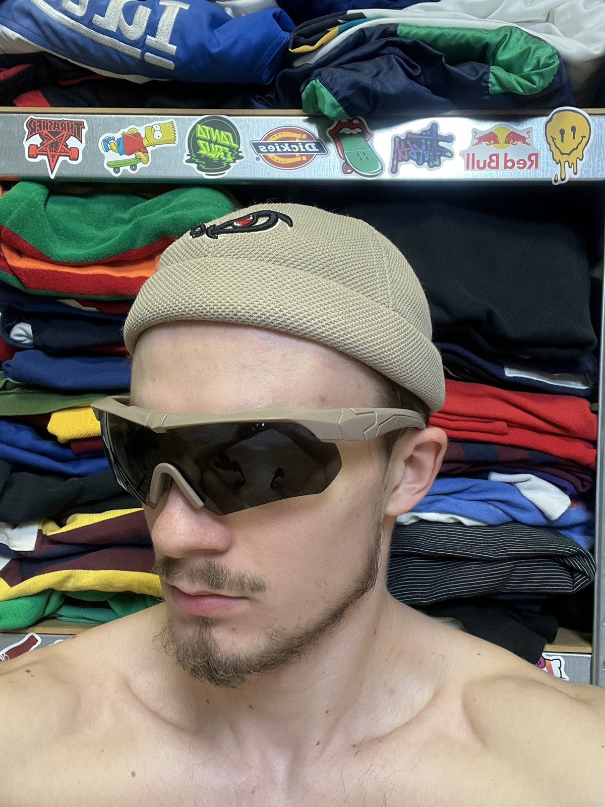 Japanese Brand No Fear Vintage Docker Hat Cap Skateboard Beige Beanie USA Size ONE SIZE - 3 Thumbnail
