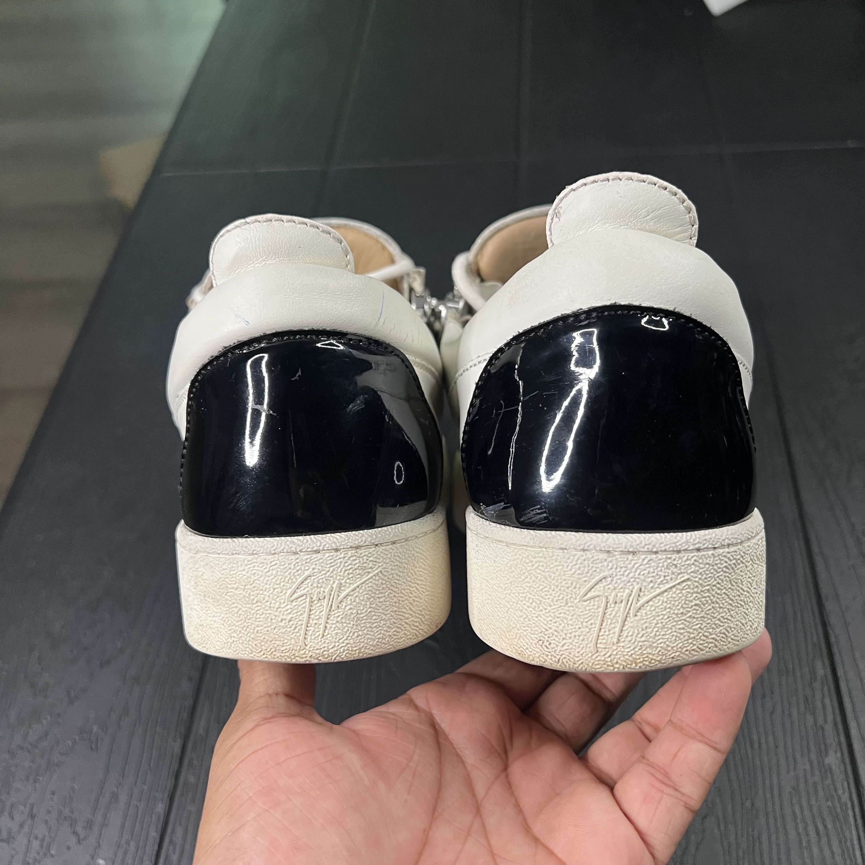 Giuseppe Zanotti Giuseppe Zanotti Double Zip Low Top Sneaker White Black Size US 11 / EU 44 - 15 Thumbnail