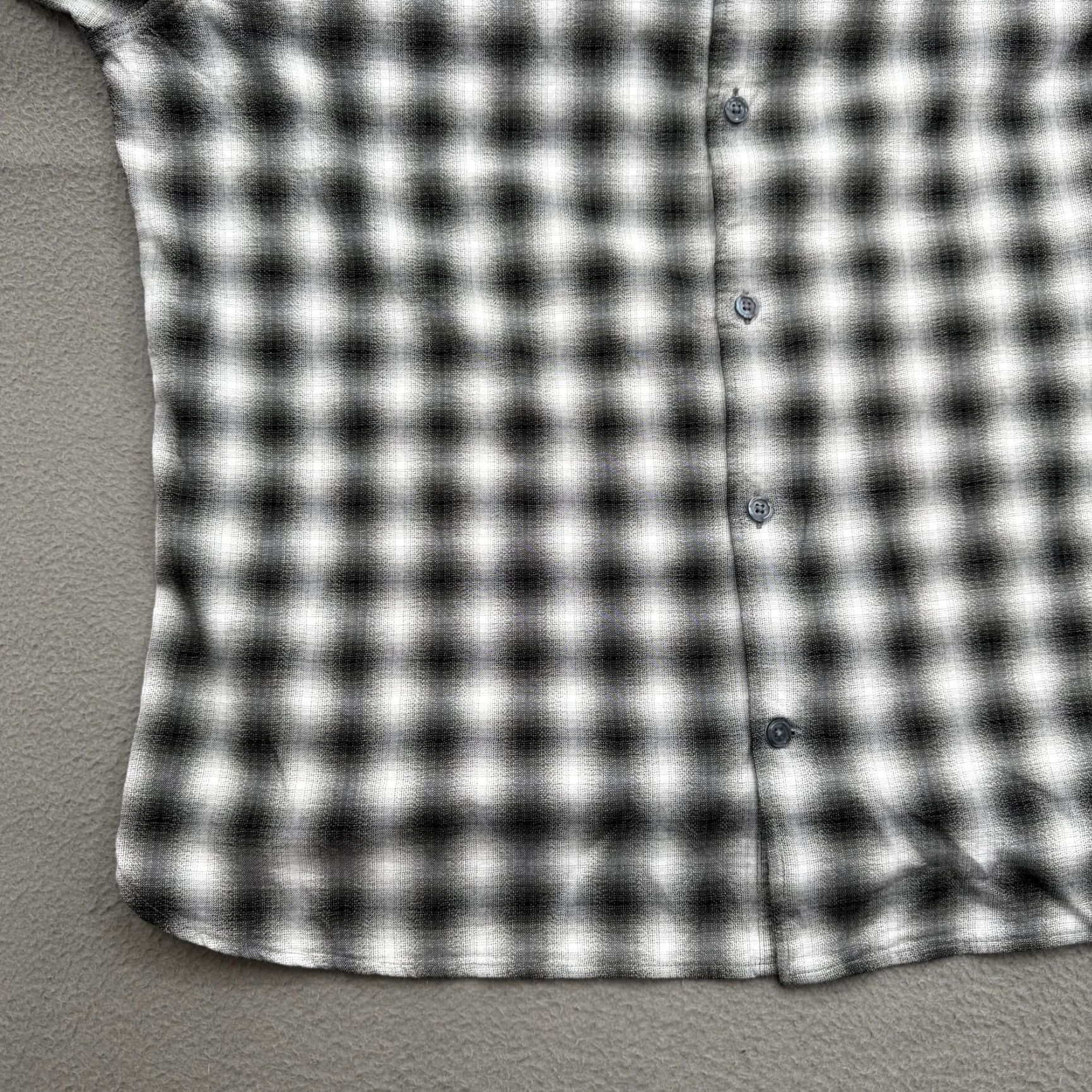 Allsaints AllSaints Shirt Mens Large Gray Check Flannel Relaxed Fit Button Up Casual Size US L / EU 52-54 / 3 - 6 Thumbnail