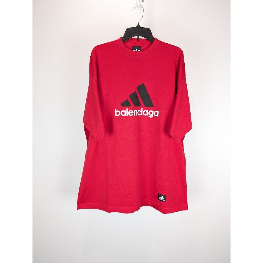 Adidas × Balenciaga o1rshd1 Oversize T-Shirt in Red Size US L / EU 52-54 / 3 - 2 Thumbnail
