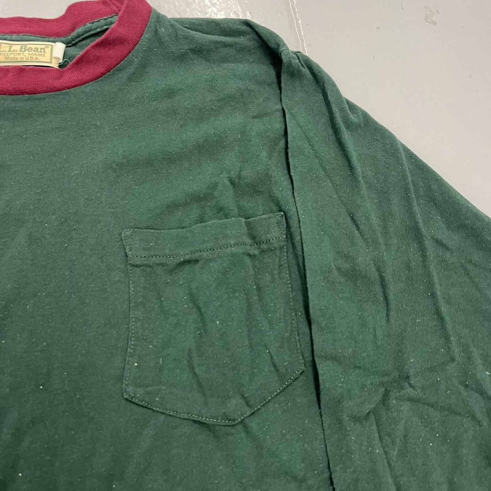 L.L. Bean Vintage 80s LL Bean Green/Red Two Tone Blank Pocket T-Shirt Size US M / EU 48-50 / 2 - 2 Thumbnail