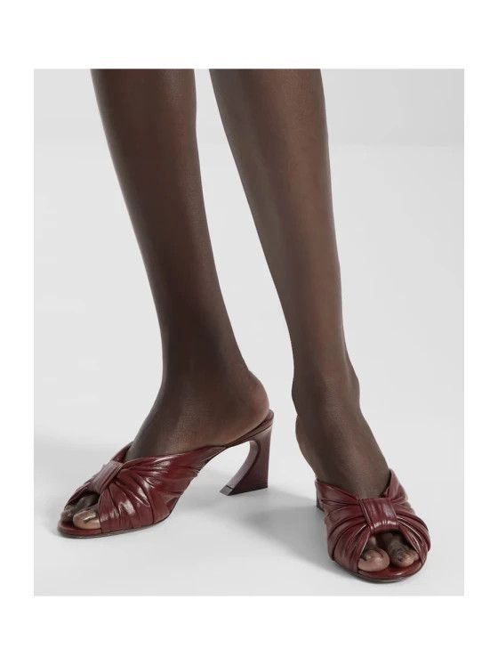 Fendi os11x0526 Arco Bow Embellished Sandals in Burgundy Size US 6 / IT 36 - 4 Thumbnail