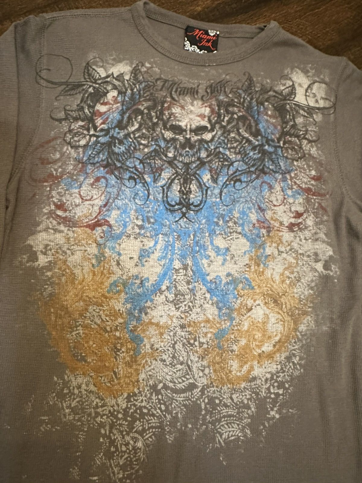 Other Vintage Miami Ink L/S Thermal Mens Med GrayGraphic Print Y2K Size US M / EU 48-50 / 2 - 2 Thumbnail