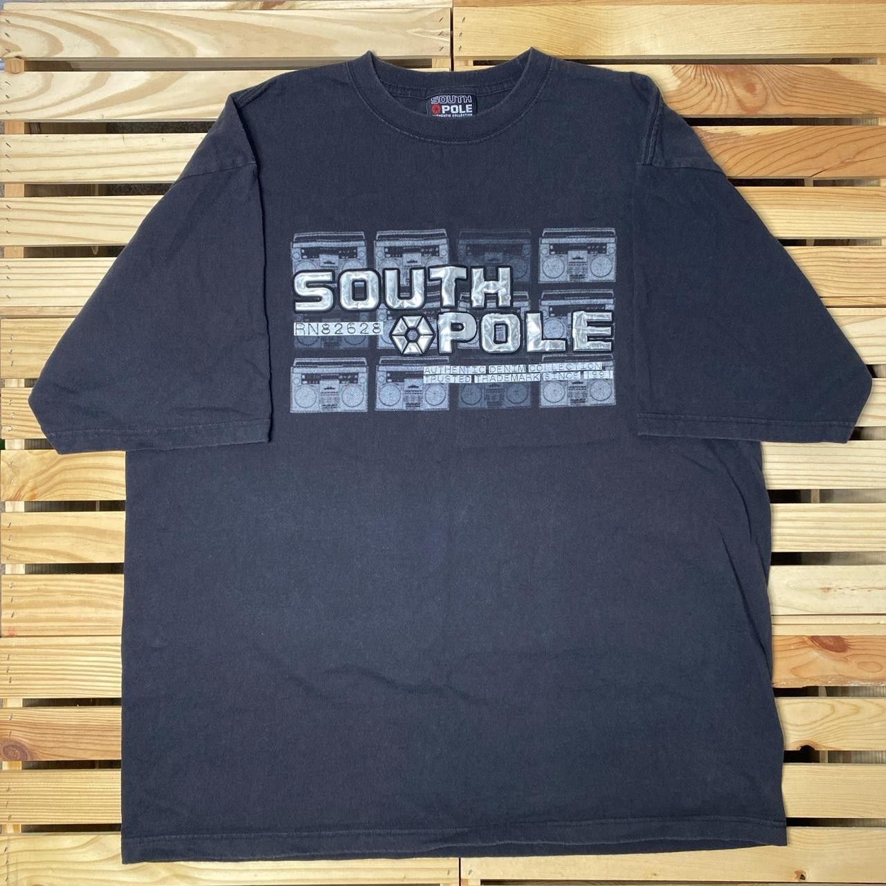 Vintage Southpole Faded Black Y2K Hip Hop Tee Size XL