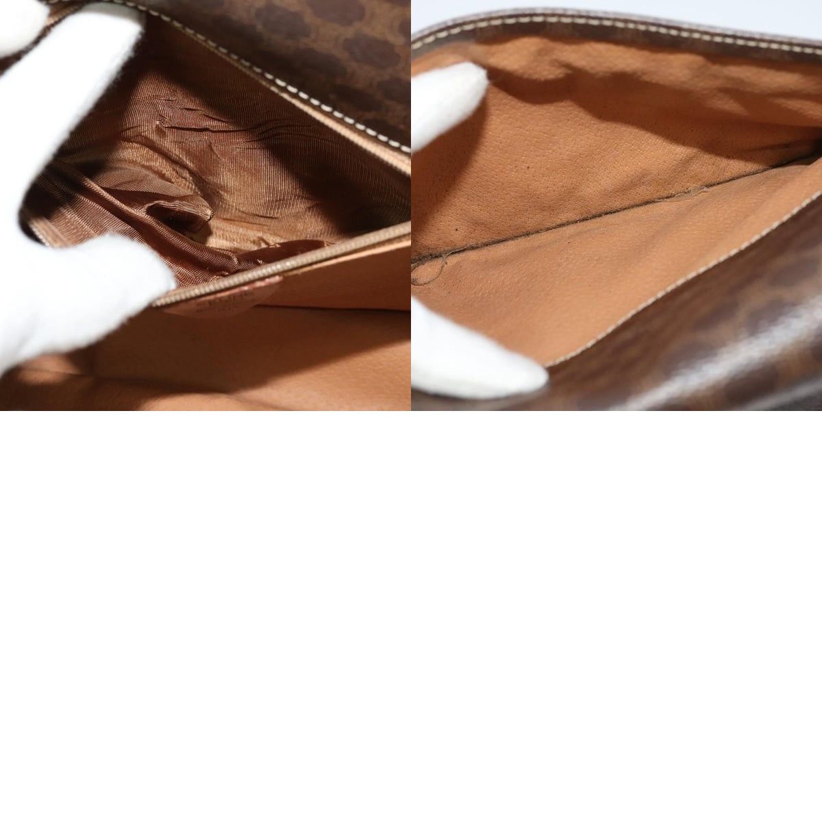 Celine CELINE Macadam Canvas Shoulder Bag Pvc Leather Brown Gold Size ONE SIZE - 13 Thumbnail