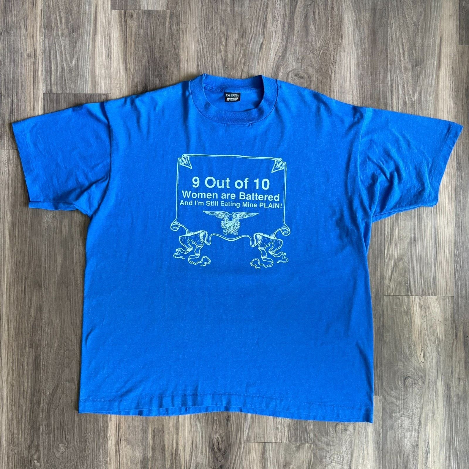 Vintage Vintage 1980s Sex Quote T-Shirt Size XL Blue Comedy Funny Size US XL / EU 56 / 4 - 4 Thumbnail