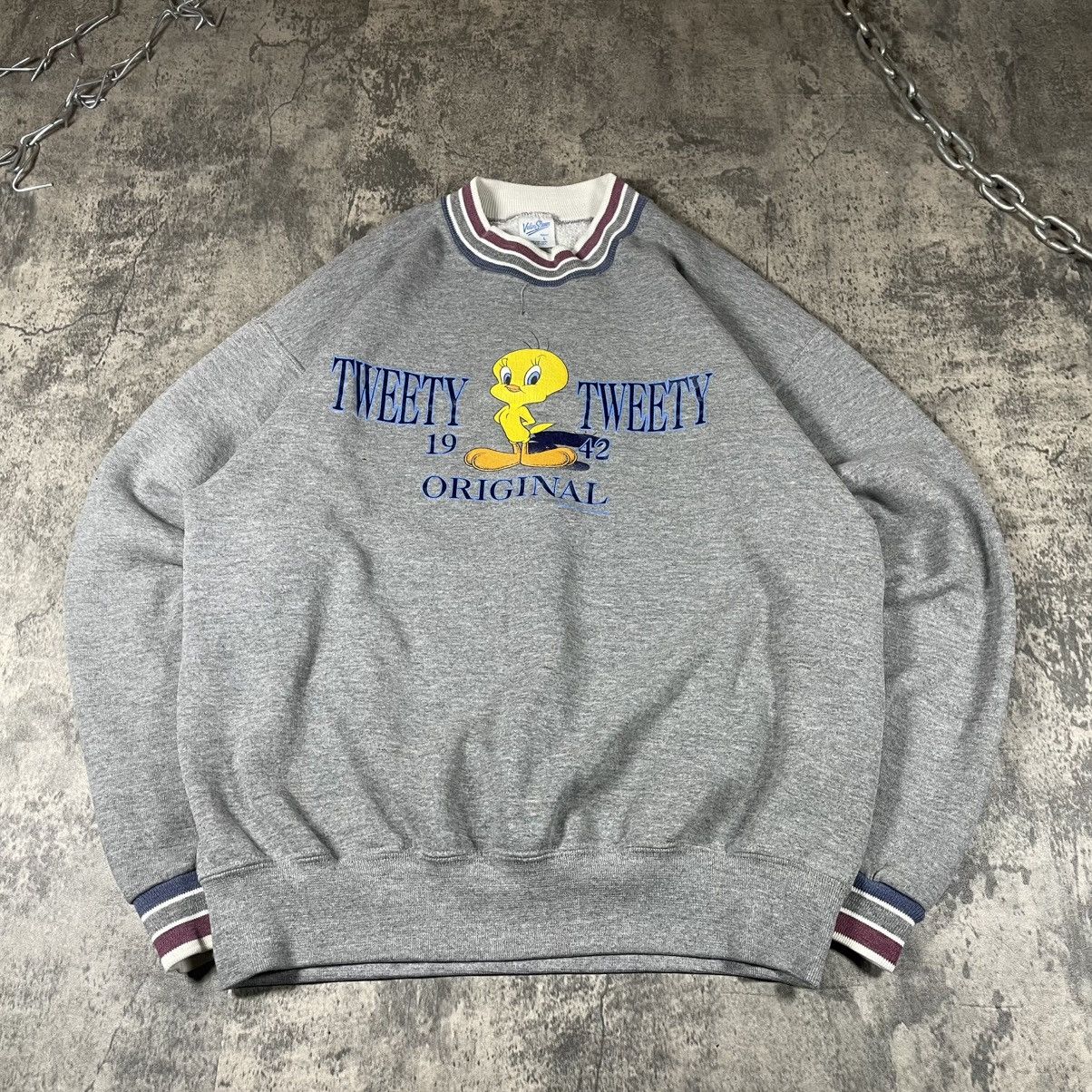 Velva Sheen Tweety Bird Vintage 1995 Pullover Sweatshirt Size US L / EU 52-54 / 3 - 1 Thumbnail