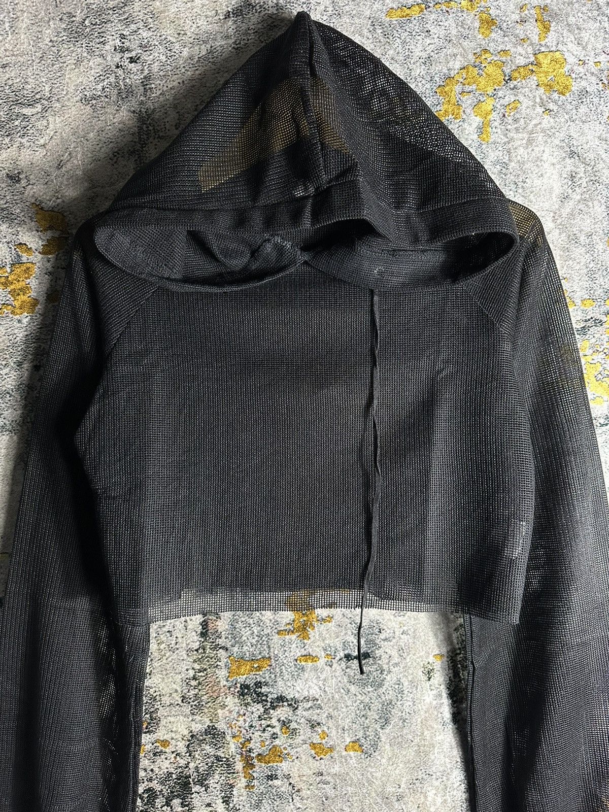 KMRii IF SIX WAS NINE LGB CROPPED STYLE FISHNET BLACK HOODIE Size M / US 6-8 / IT 42-44 - 4 Thumbnail