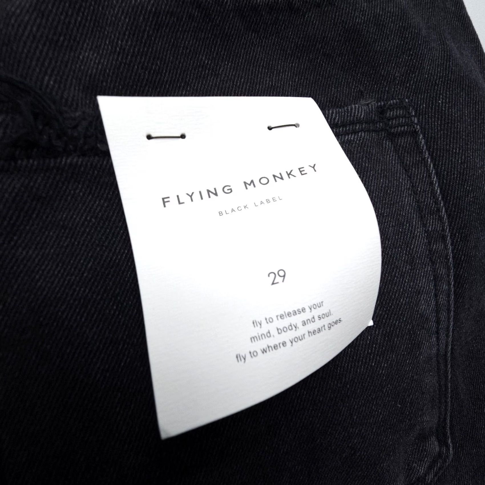 Vintage Flying Monkey Black Label Hgh Rise Straight Jeans Womens 29 x 28 Distressed NWT Size 29" - 4 Thumbnail