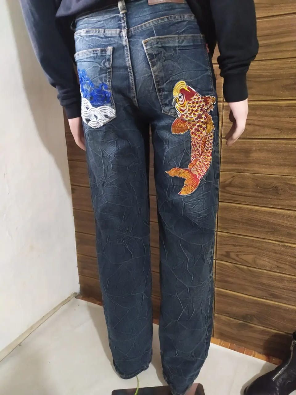 Other Ice Point Embroidery Koi Fish Jeans Size US 30 / EU 46 - 14 Thumbnail