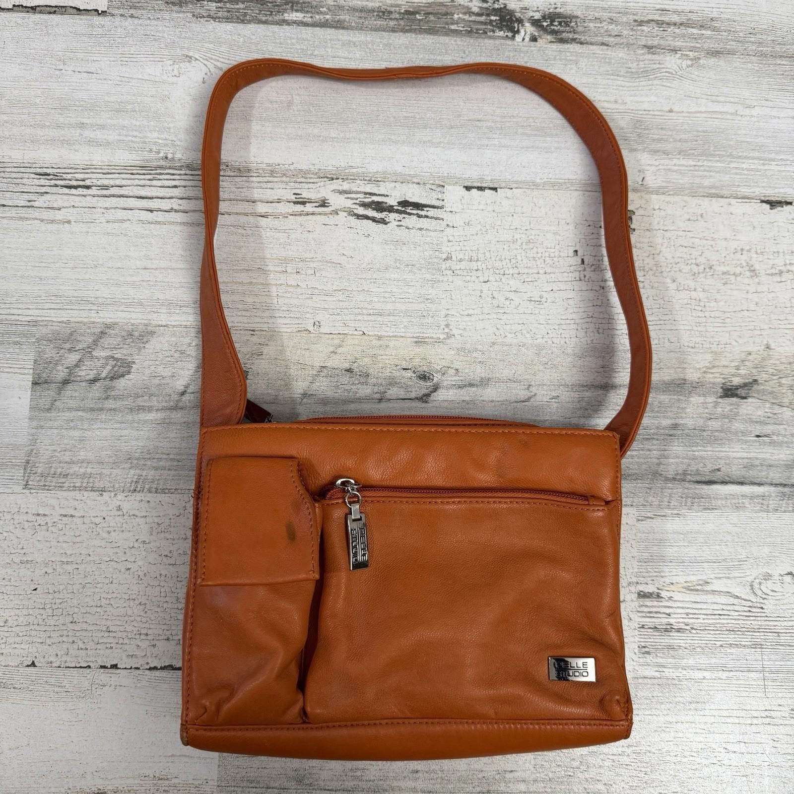 Designer Orange Pelle Studio Leather Y2K Shoulder Bag Size ONE SIZE - 1 Thumbnail