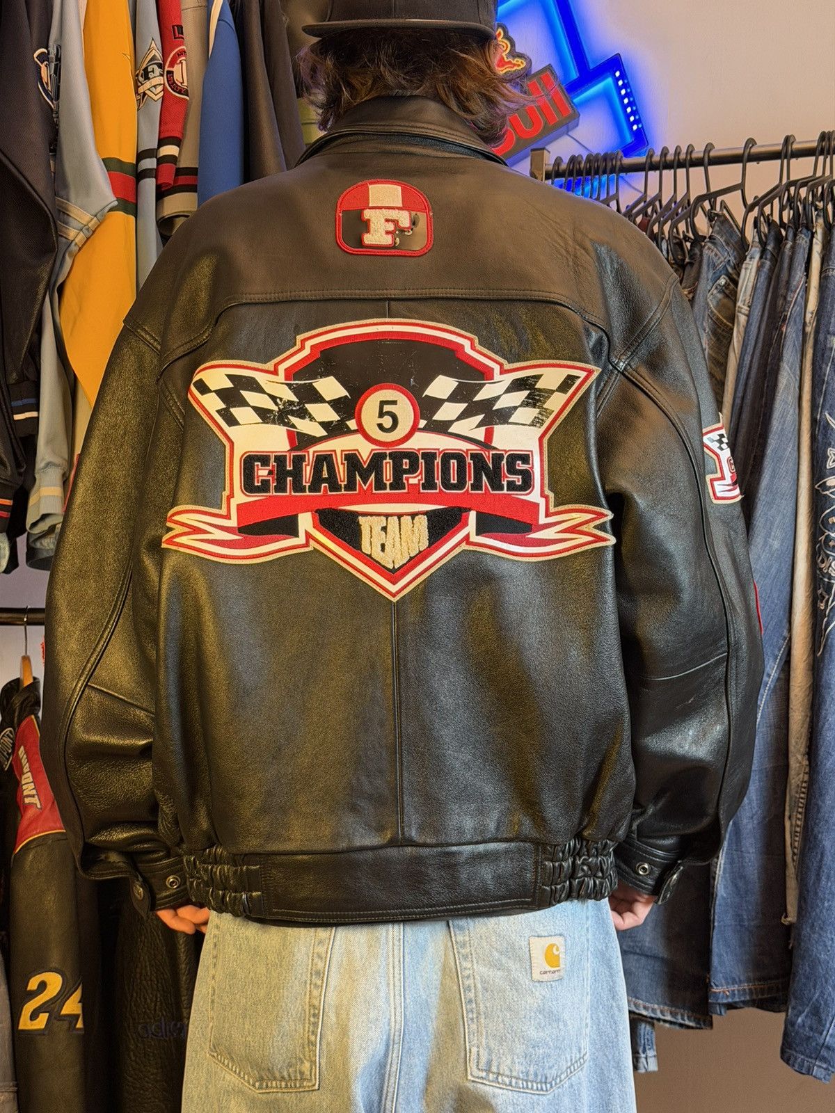 Fubu Vintage Fubu racing team leather jacket Size US XL / EU 56 / 4 - 4 Thumbnail