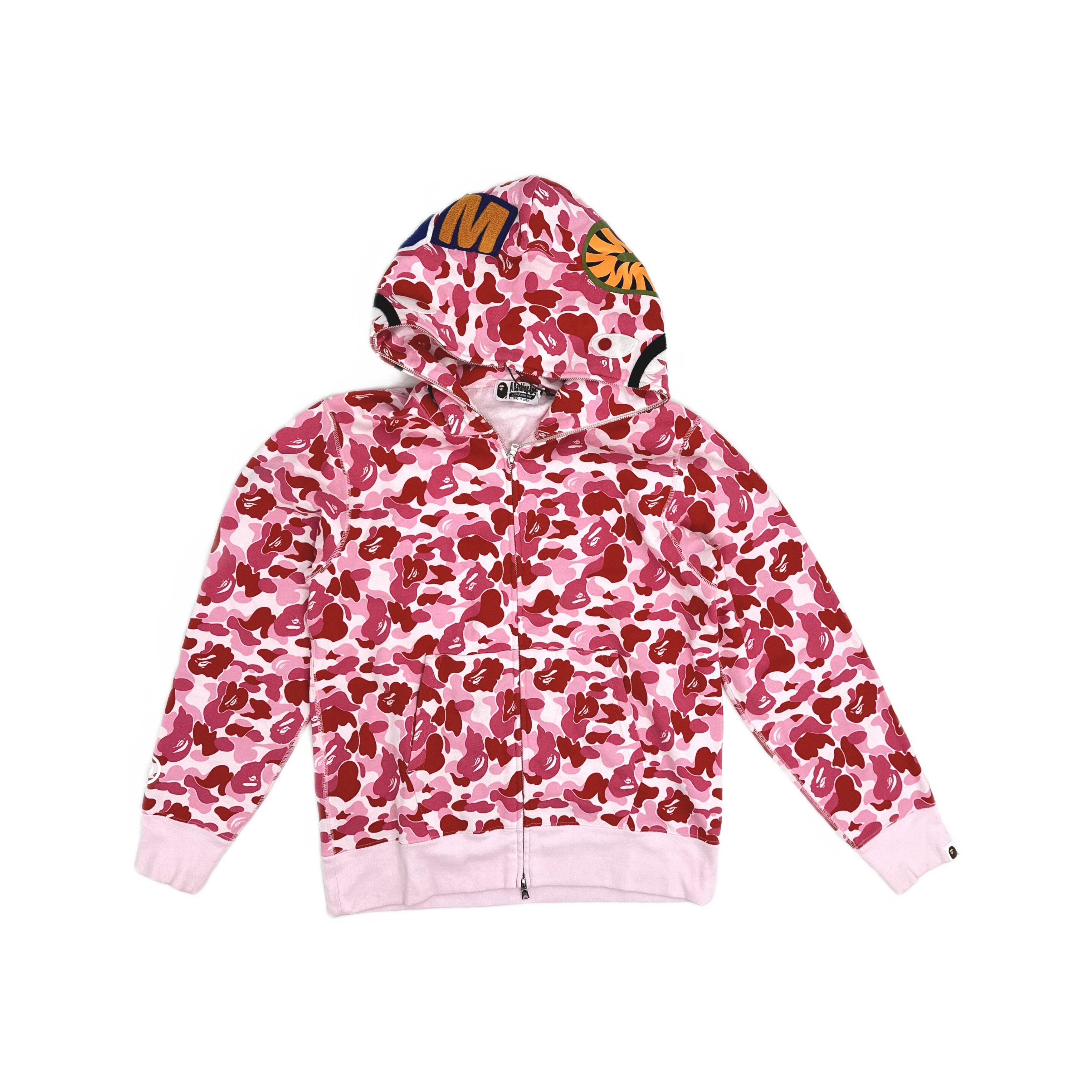 Bape A BATHING APE Pink Camo Shark Hoodie Size M Size US M / EU 48-50 / 2 - 1 Thumbnail