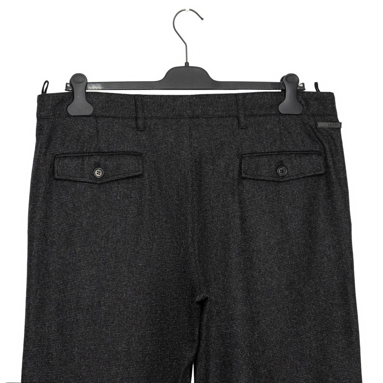 Prada Prada 2008 Linea Rossa Black Logo Knit Wool Trouser Pants Size US 40 / EU 56 - 5 Thumbnail