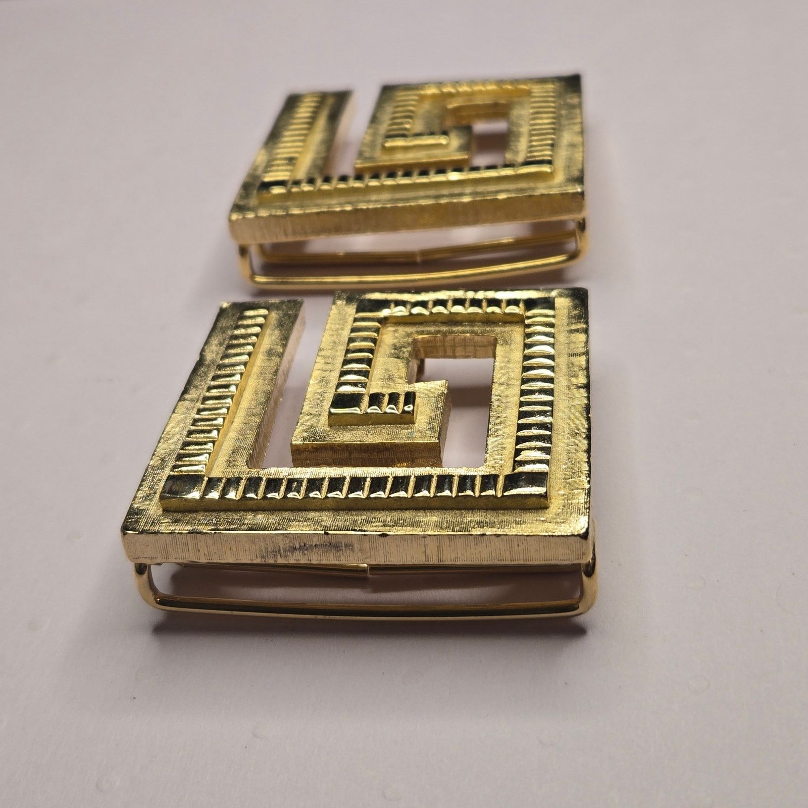 Vintage Vintage 1981 Mimi Di N Greek Key Maze Geometric Belt Buckle Size ONE SIZE - 9 Thumbnail