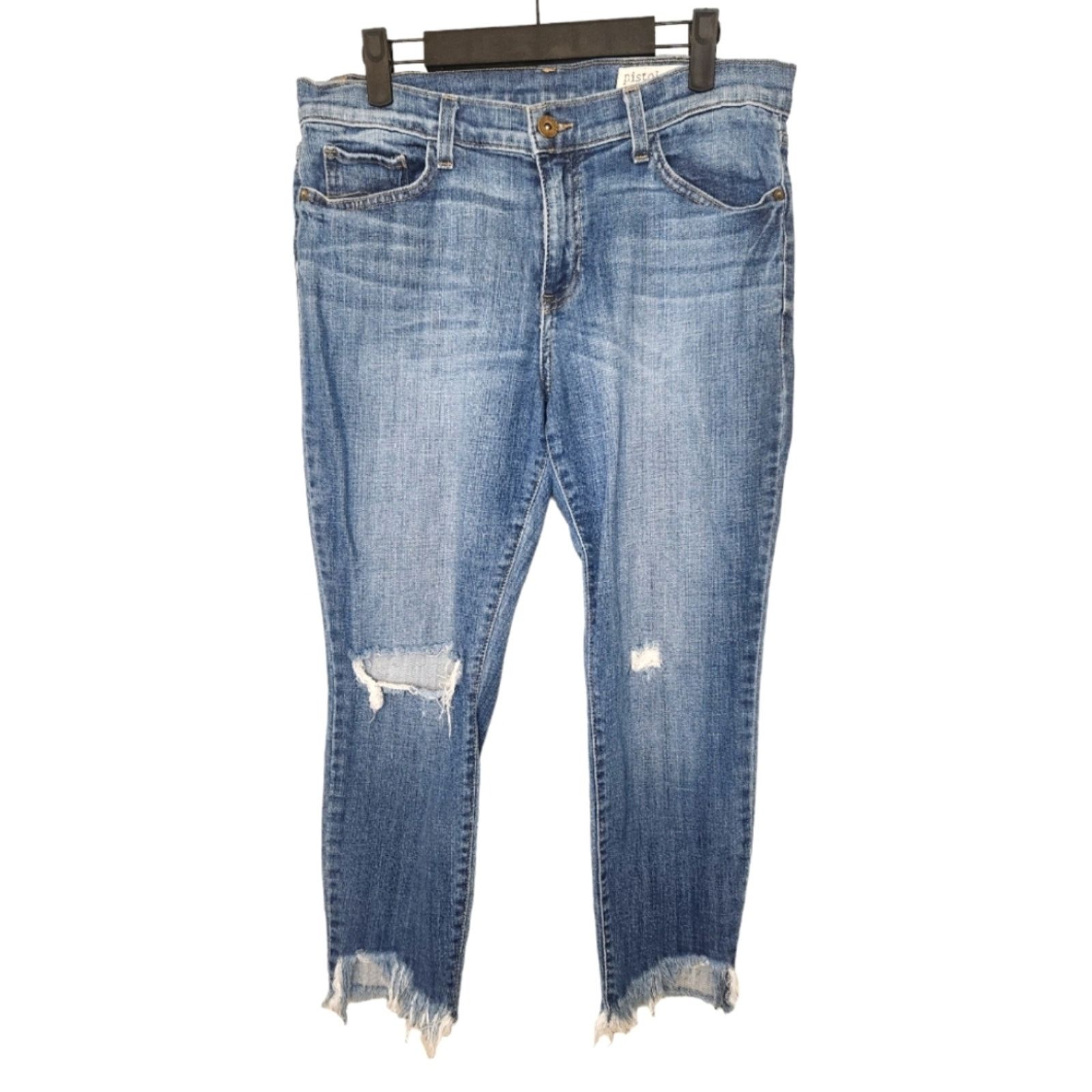 Pistola Pistola crop distressed hem relaxed fit jeans 30 Size 30" / US 8 / IT 44 - 1 Thumbnail