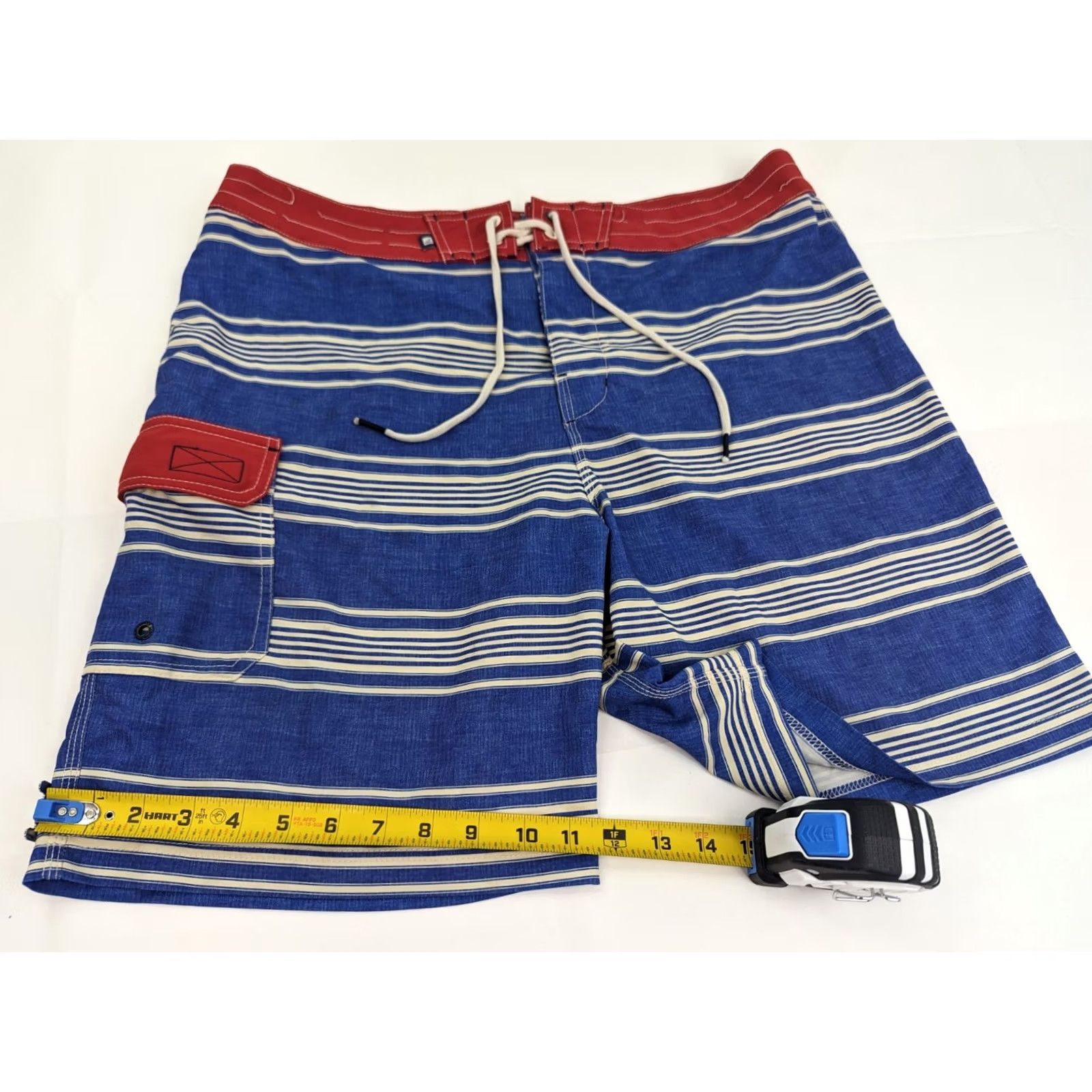 Sperry Sperry Top-Sider Board Shorts Swim Trunks Men 36 Blue Striped Stretch Nautical Beach Outdoor Preppy Size US 36 / EU 52 - 3 Thumbnail