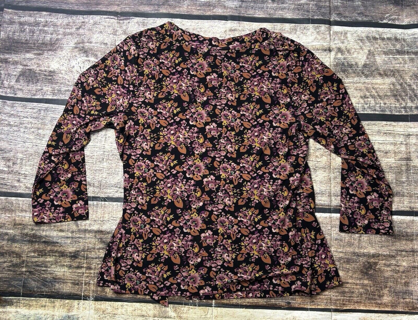 Lauren Ralph Lauren Lauren Ralph Lauren Wrap Top Women's XL Floral Black Label Size XL / US 12-14 / IT 48-50 - 3 Thumbnail