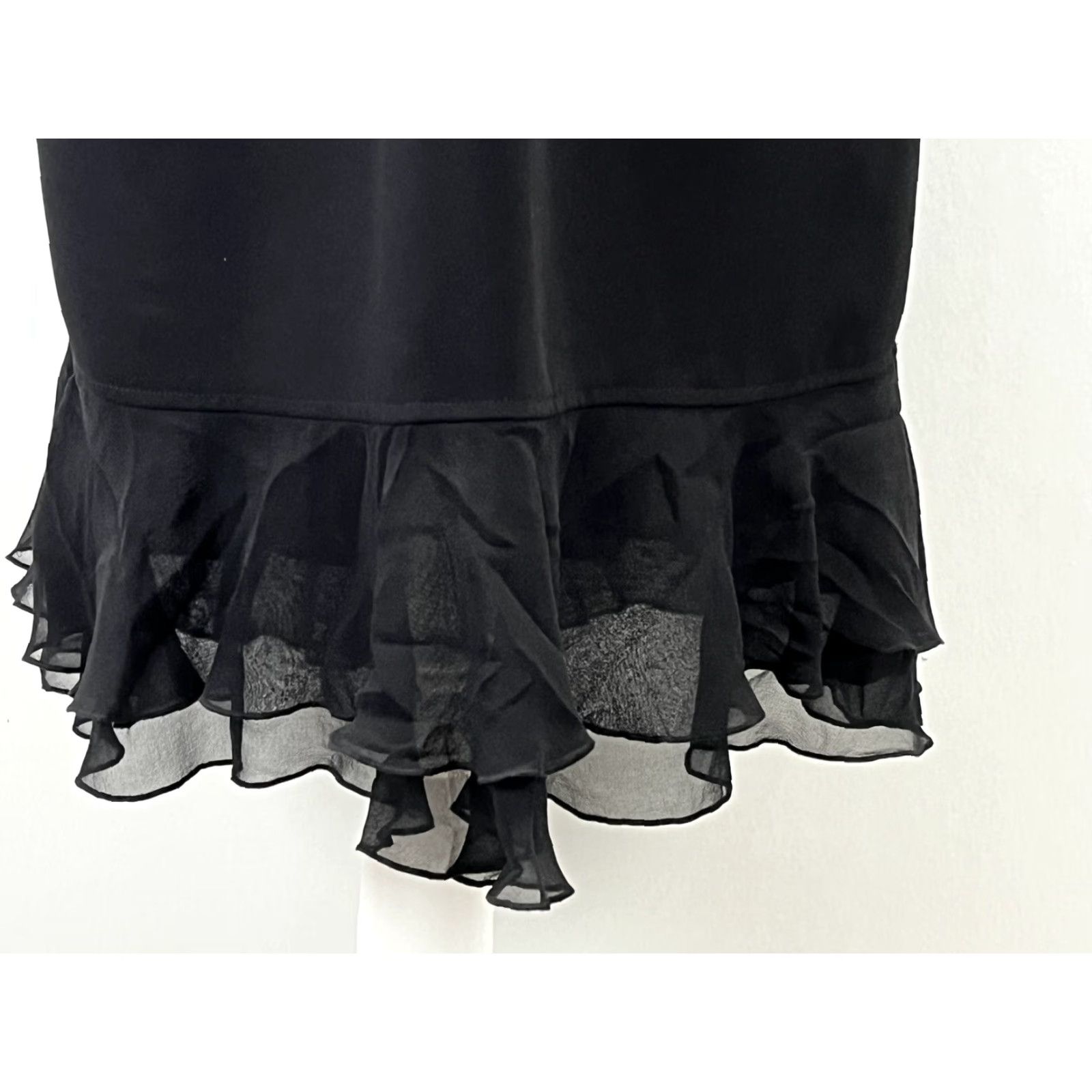 Jones New York JONES NEW YORK Black Slip Dress Women's Size 6 Sleeveless Lined Flutter Hem Knee Length Size M / US 6-8 / IT 42-44 - 6 Thumbnail