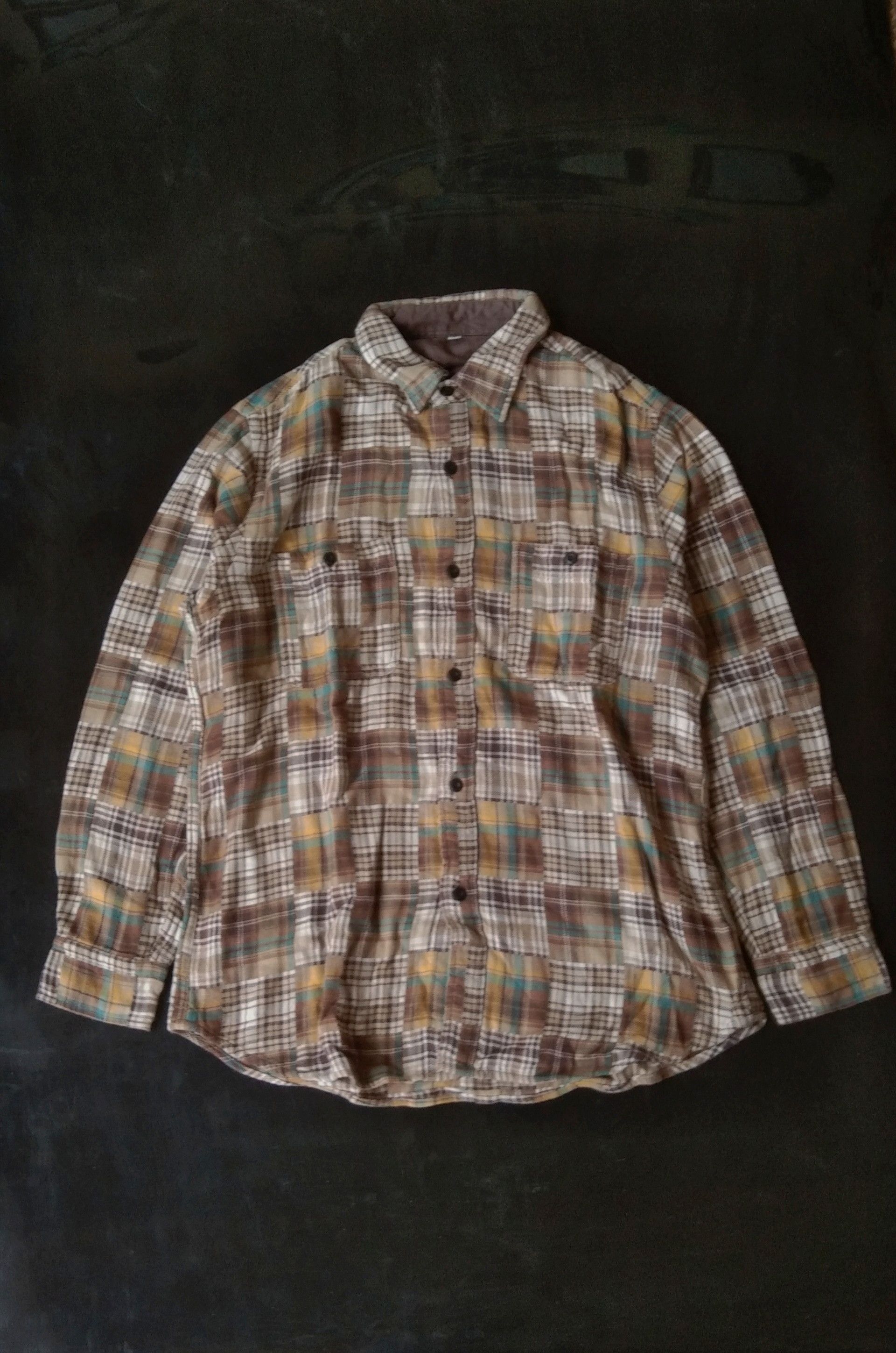 Uniqlo Vintage uniqlo 00s patchwork flanell Size US L / EU 52-54 / 3 - 1 Thumbnail