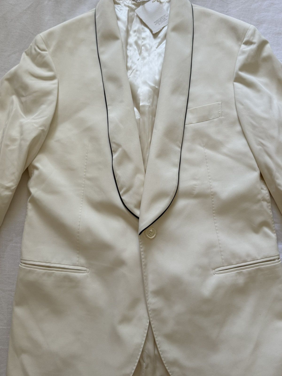 Brunello Cucinelli Brunello cucinelli off white silk formal blazer Size 48S - 8 Thumbnail