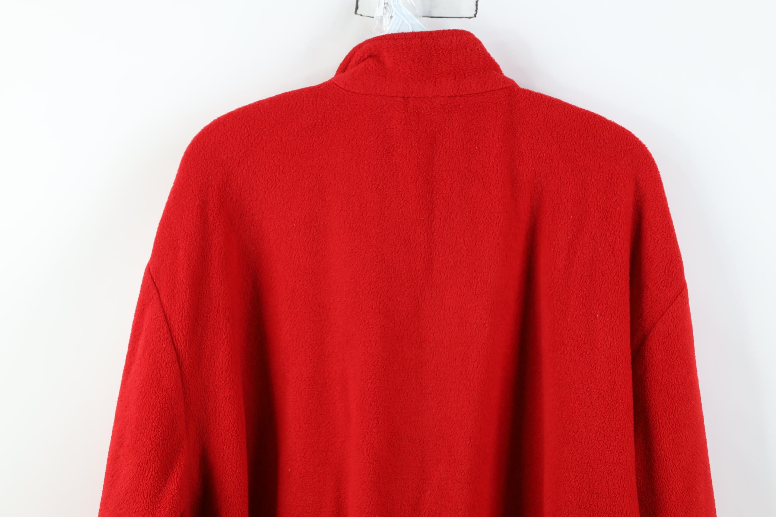 Disney Vintage 90s Disney Mickey Mouse 1/4 Zip Fleece Sweater Red Size XL / US 12-14 / IT 48-50 - 10 Thumbnail