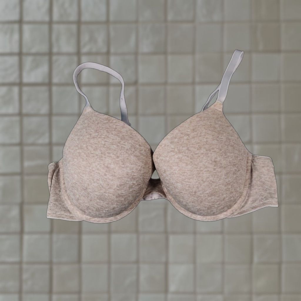 Pink Victorias Secret Bra Womens 32A Gray Plunge Push Up Underwired Padded Sexy in Grey