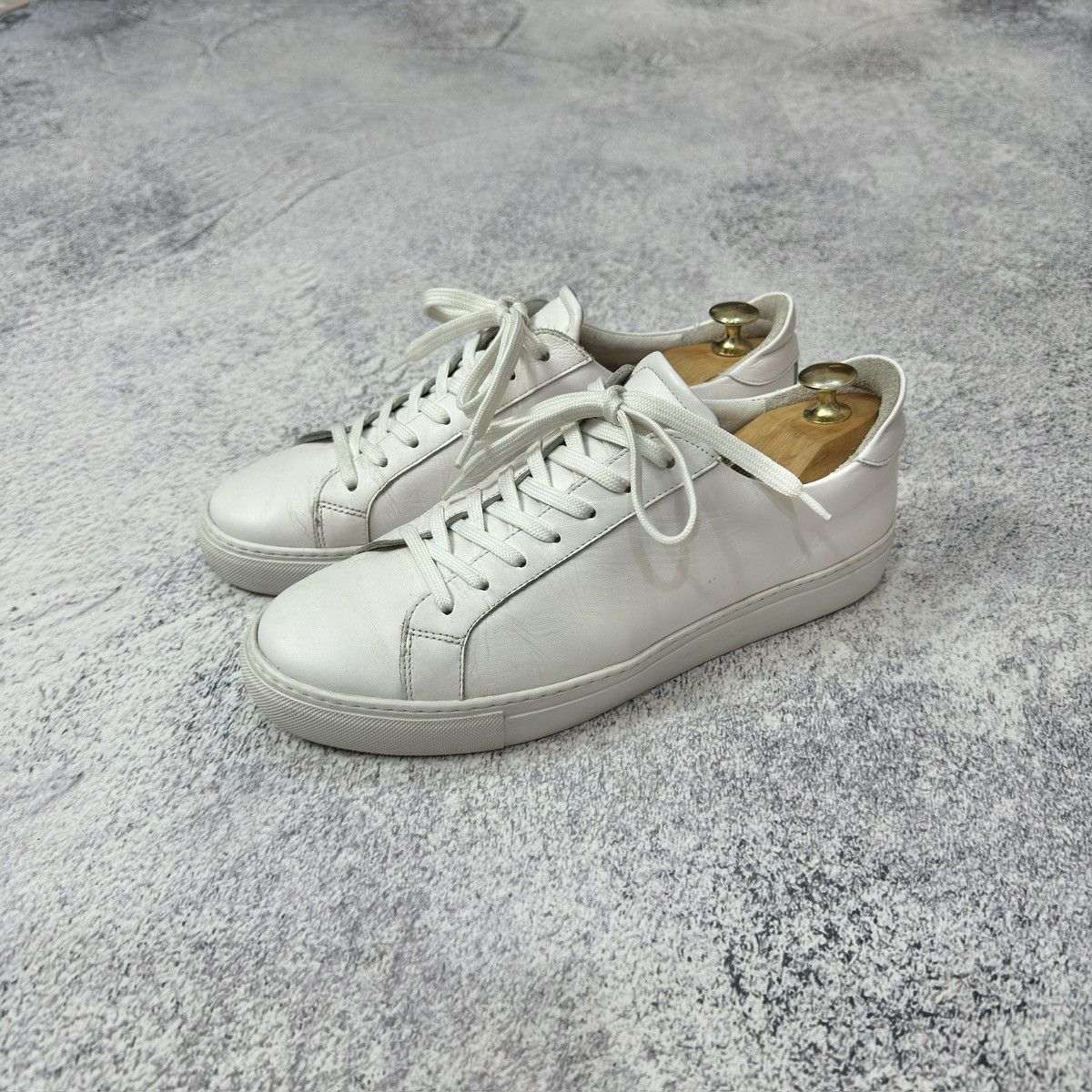 Designer × Garment Project Garment Project White Leather US9 UK8 EU42 27cm Size US 9 / EU 42 - 1 Thumbnail