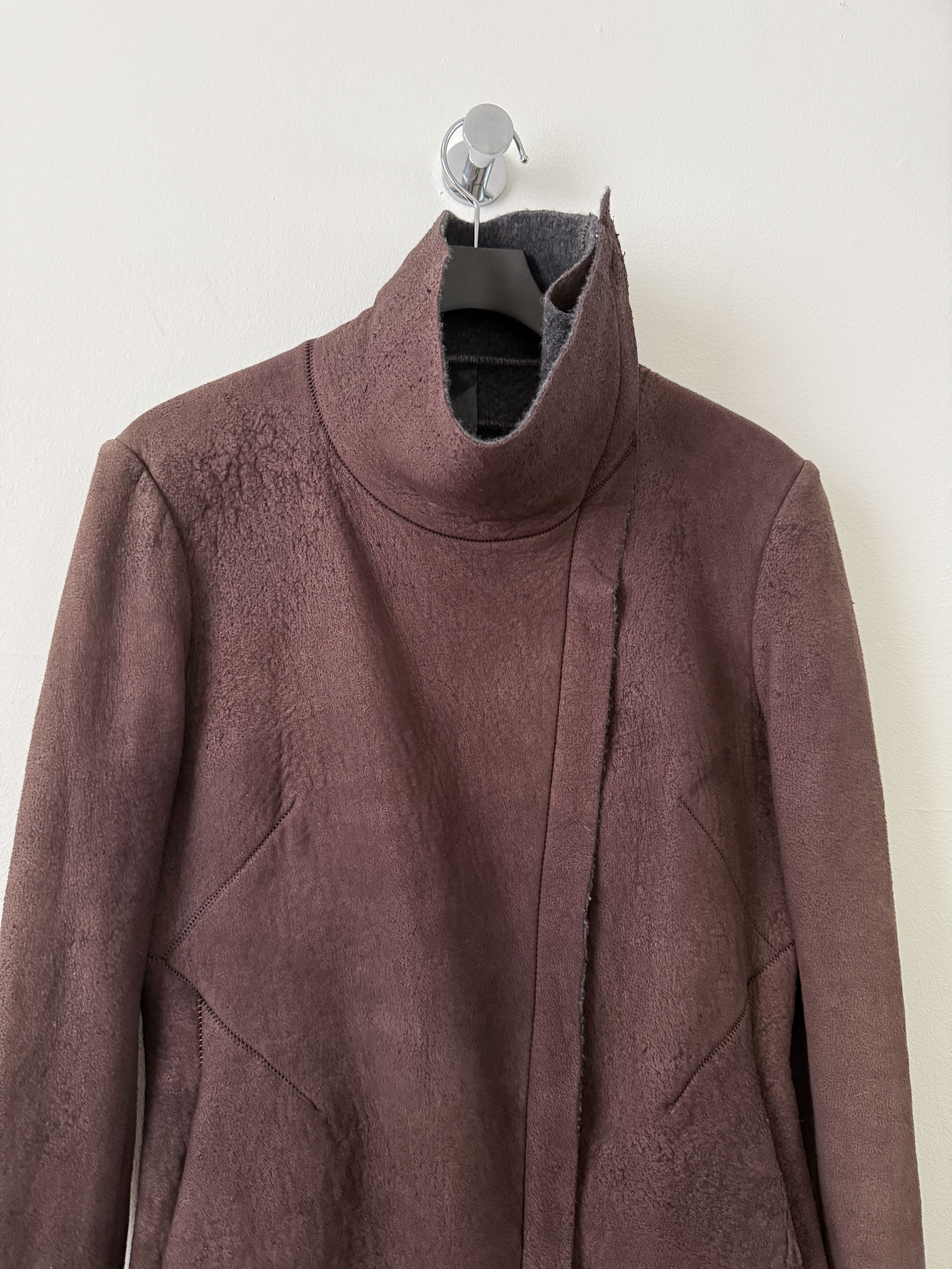 Isaac Sellam Experience Lambskin Leather Asymmetrical Wool Lined Jacket Size M / US 6-8 / IT 42-44 - 15 Thumbnail