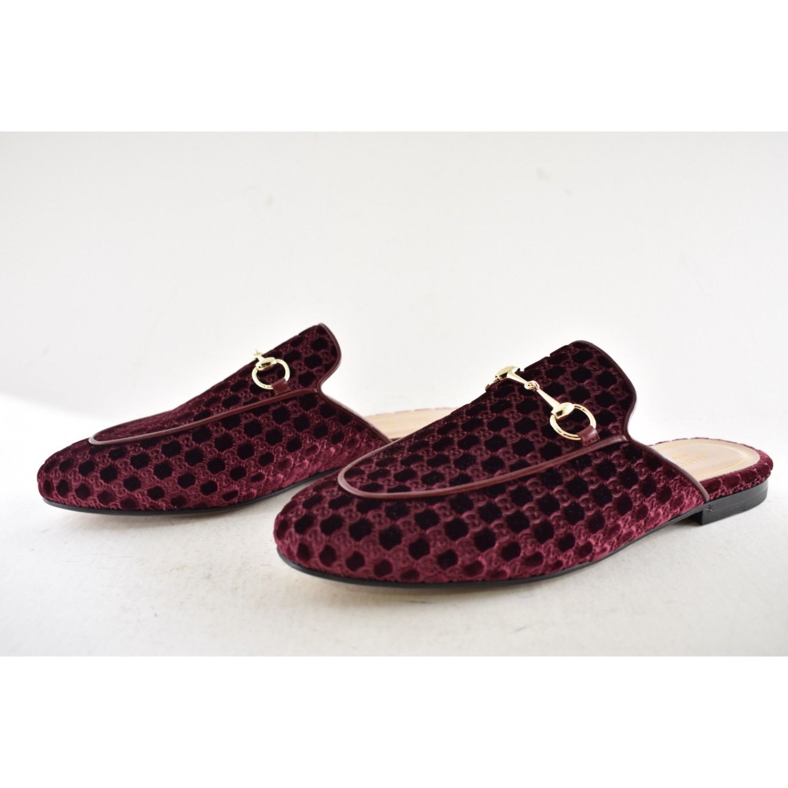 Gucci Gucci Princetown Velvet GG Logo Red Loafer Mule Flat 39.5 Size US 9.5 / IT 39.5 - 16 Thumbnail