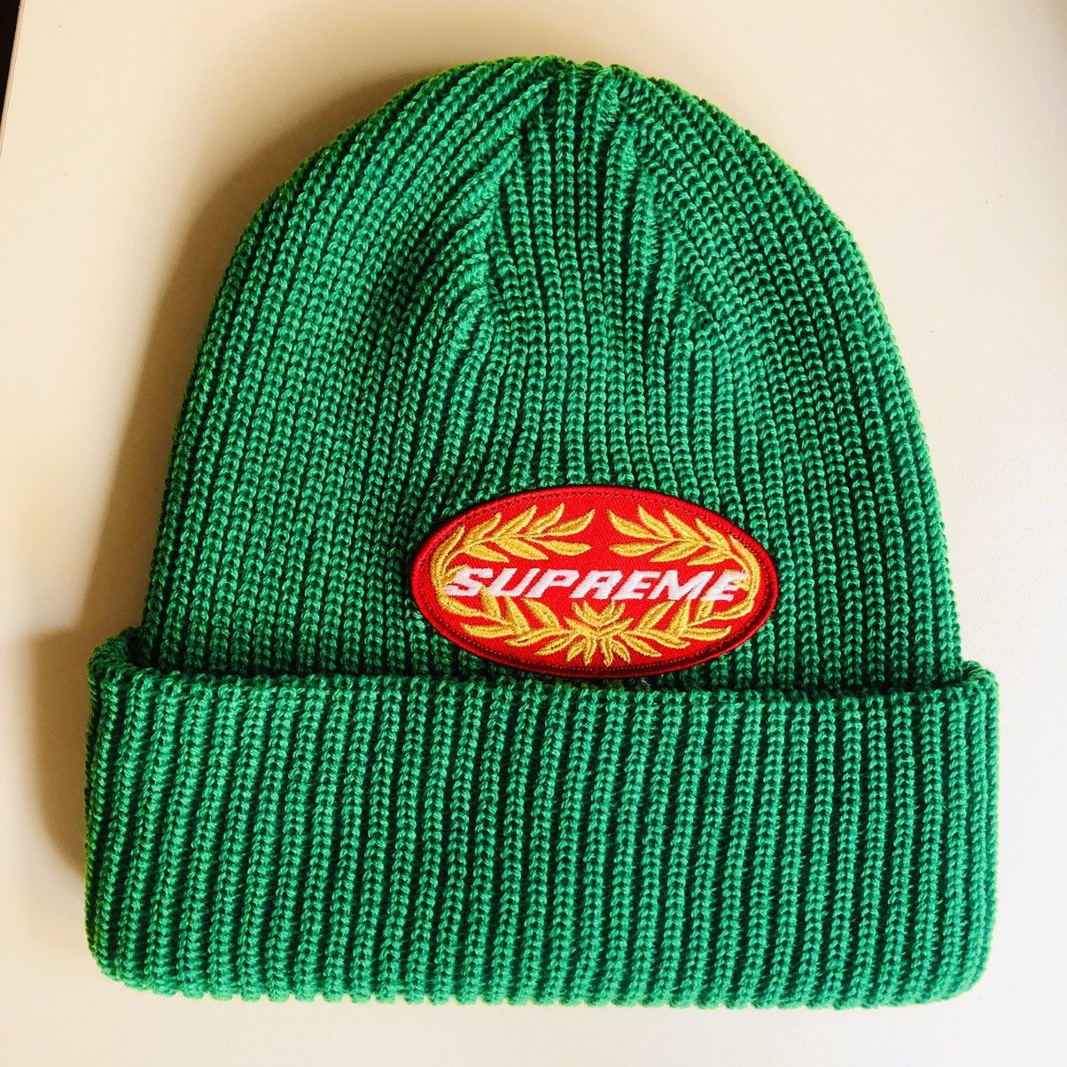 帽子 Supreme Tag Beanie Olive / Art Dealer Supreme Supreme x Art Dealer Tag Beanie Green Olive | Grailed