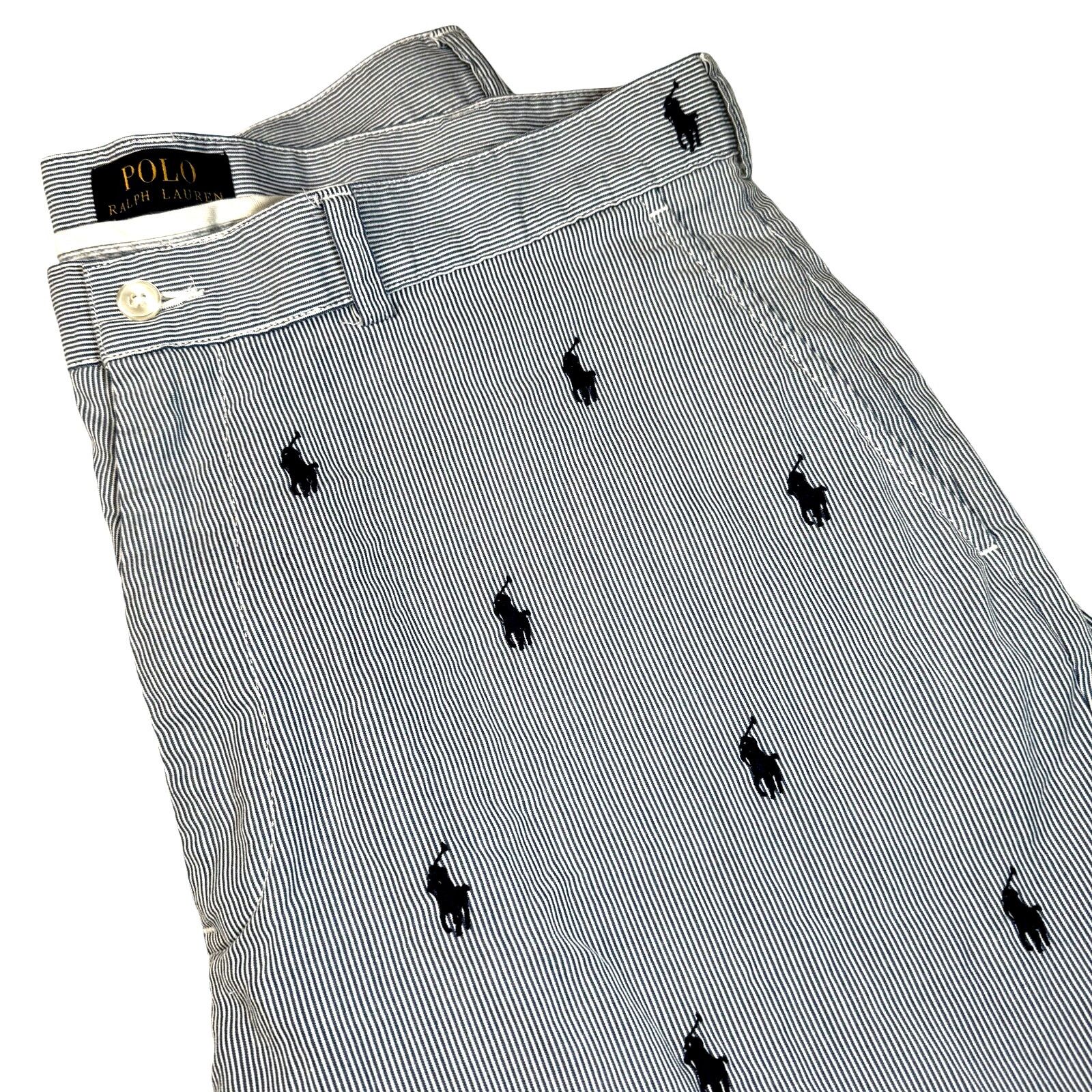Polo Ralph Lauren Polo Ralph Lauren Blue Striped Embroidered Logo Shorts 35 Size US 35 - 1 Thumbnail