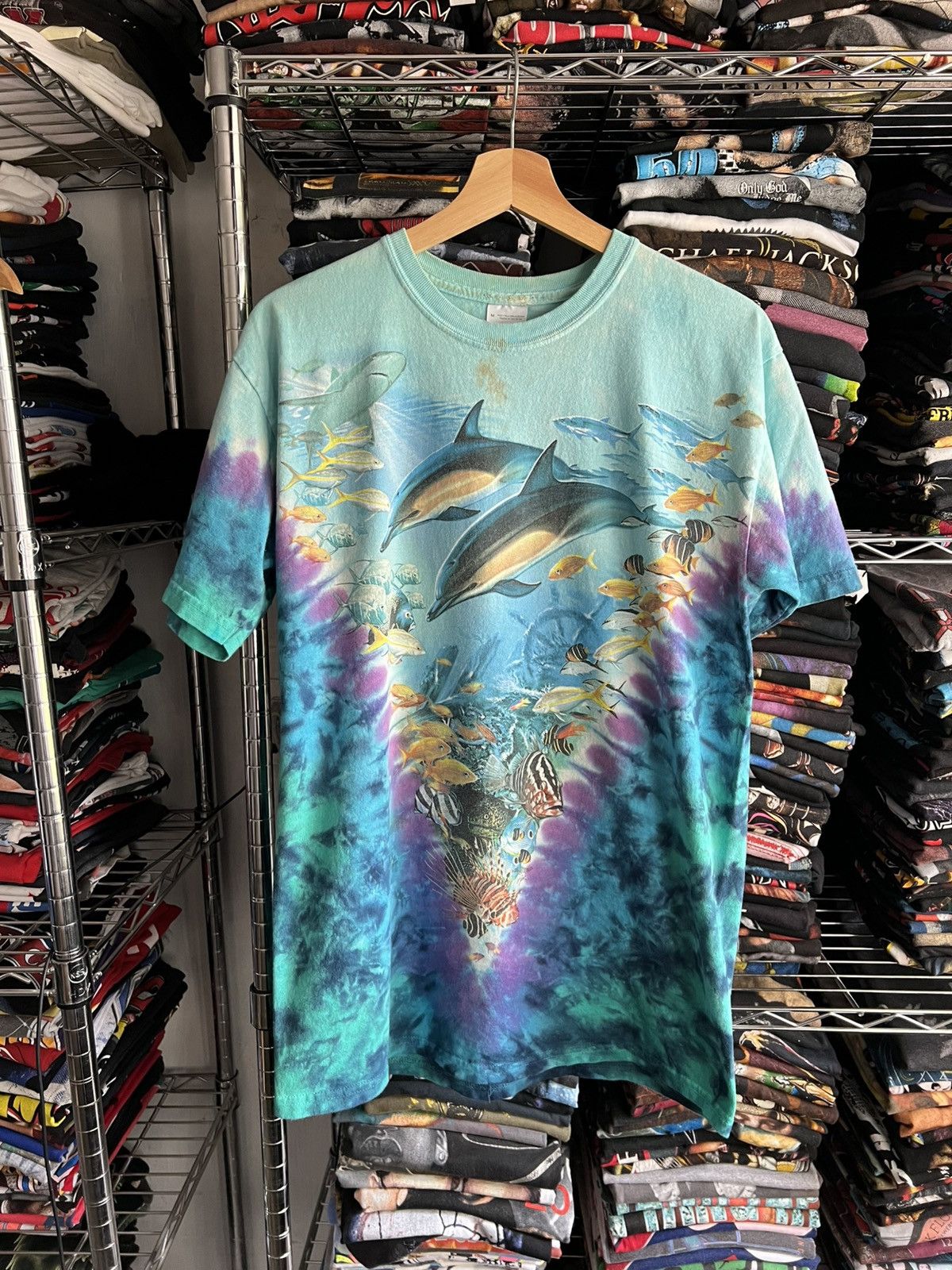 Vintage 2000 Nature Art Tie Dye Sea Ocean Tee Size US M / EU 48-50 / 2 - 1 Thumbnail
