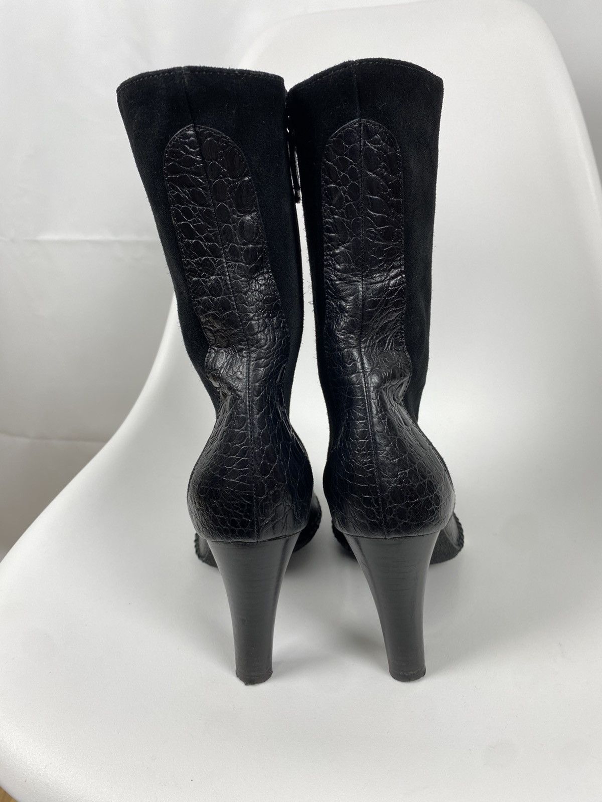 Other Borgo Degli Ulivi Booties Zip Up Croc Embossed Leather Size US 10 / IT 40 - 4 Thumbnail