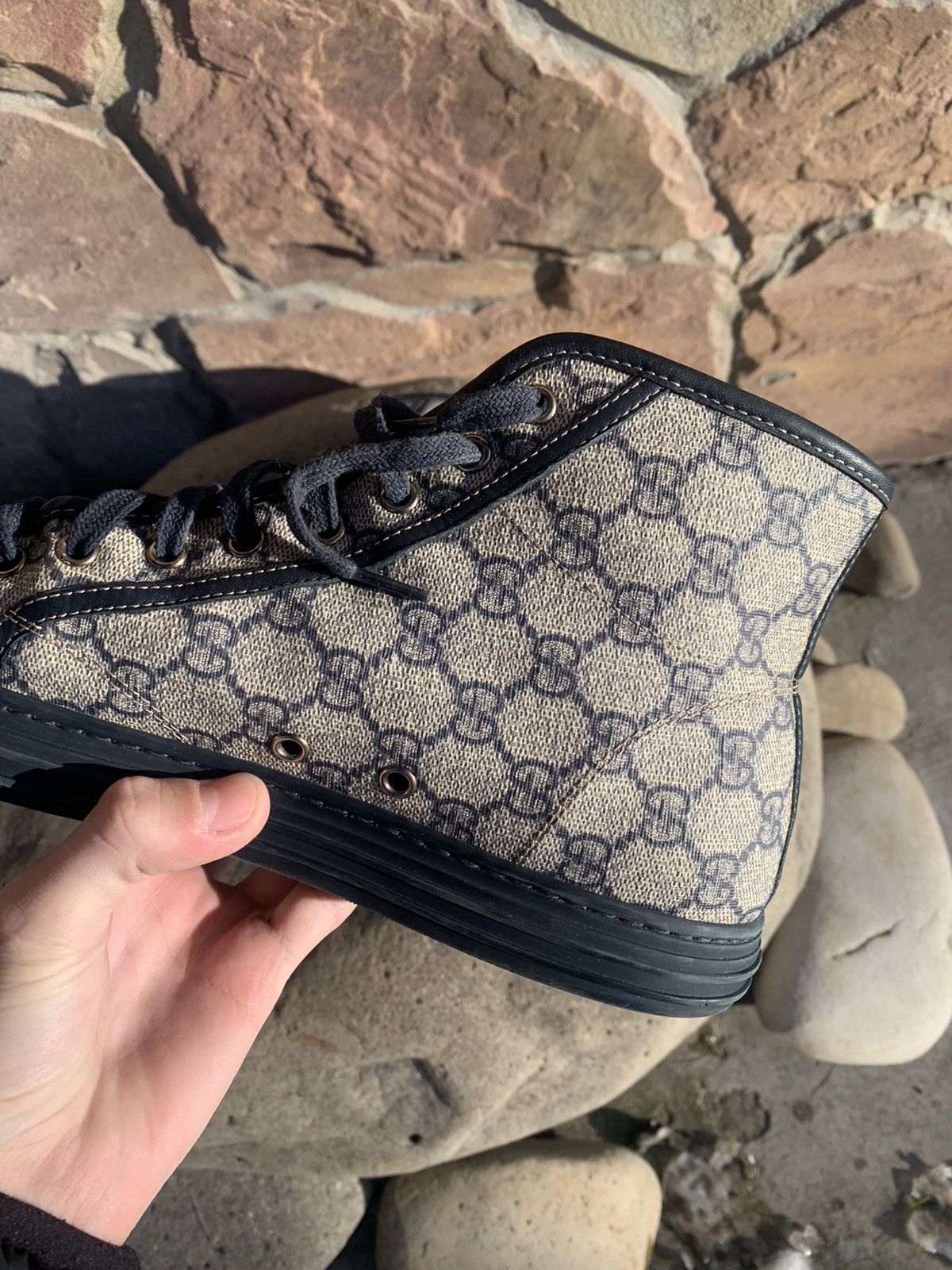 Gucci 🔥GUCCI MONOGRAM HIGHT TOP SNEAKERS Size US 9.5 / EU 42-43 - 6 Thumbnail