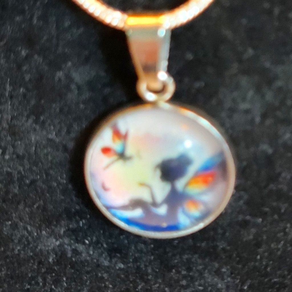 Handmade Hand crafted Fairy pendant necklace on 925 Sterling Silver Size ONE SIZE - 2 Thumbnail